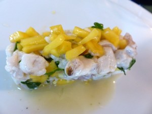 tartare de bar à la mangue