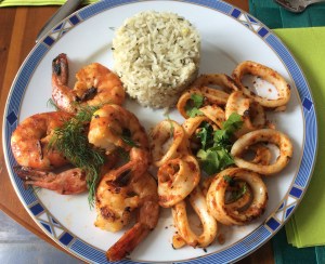 gambas et calamars st maurice